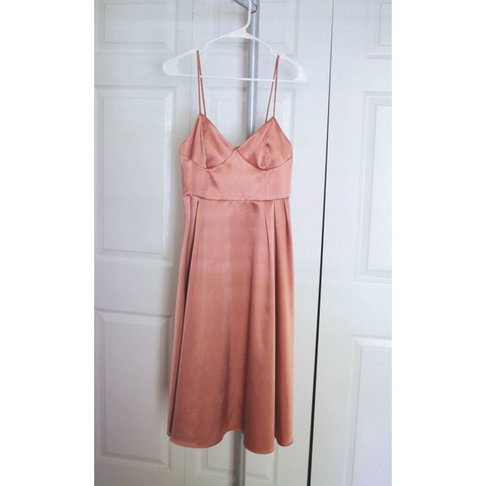 H&M Mauve Satin Spaghetti Strap Dress size 8